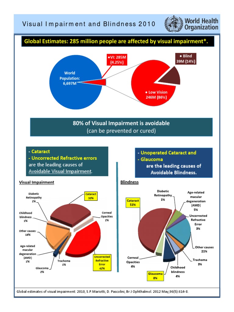 Global Visual Impairment Statistics 2010 | PDF | Visual Impairment ...