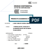 Producto Academico N°02 Formulacion, Analisis e Interprestacion de Estados Financieros