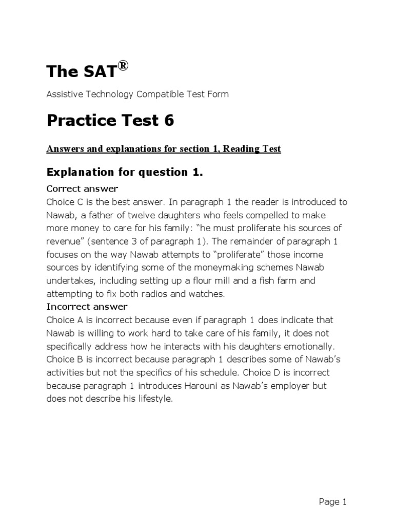 Sat practice test 6 reading answers assistive technology pdf 