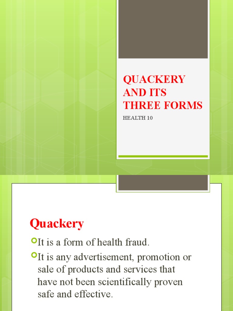 Understanding the Three Forms of Quackery | PDF | Self-Improvement ...
