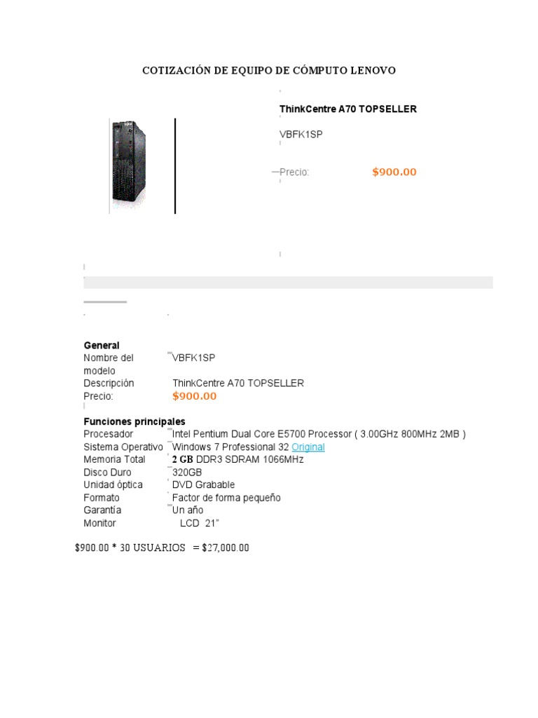 COTIZACIÓN DE EQUIPO DE CÓMPUTO LENOVO-DELL-HP-tm | Advanced Micro