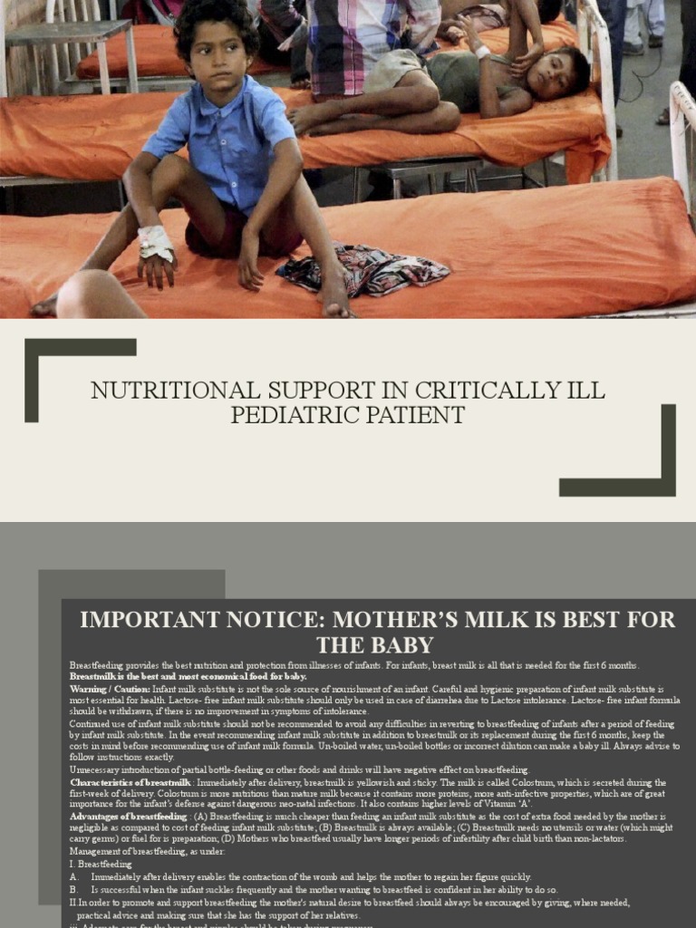 Nutritional Support in Critically Ill Pediatric Patient | PDF | Breast ...