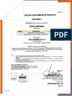 Certificado conformidad portalámparas