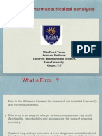 Errors in Ppharmaceuticalsal Aanalysis