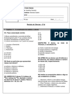 Revisão de Ciências - Modelos Atômicos