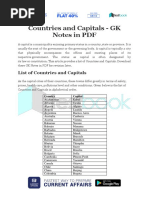 Countries and Capitals List PDF | PDF