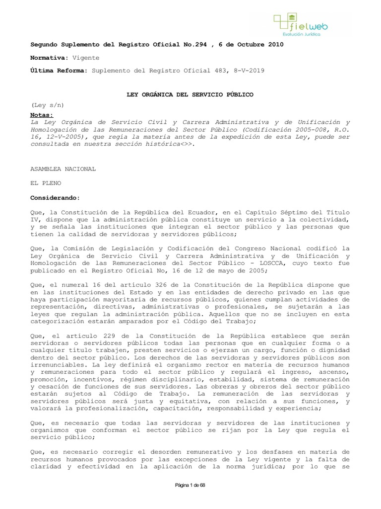 CompletosSinConcordanciaspdf149 - LEY ORGÁNICA DEL SERVICIO PÚBLICO ...