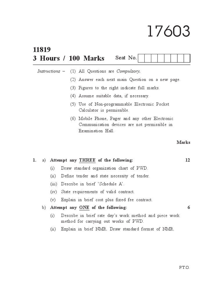 PWD Examination Guidelines and Questions | PDF | Economies | Business
