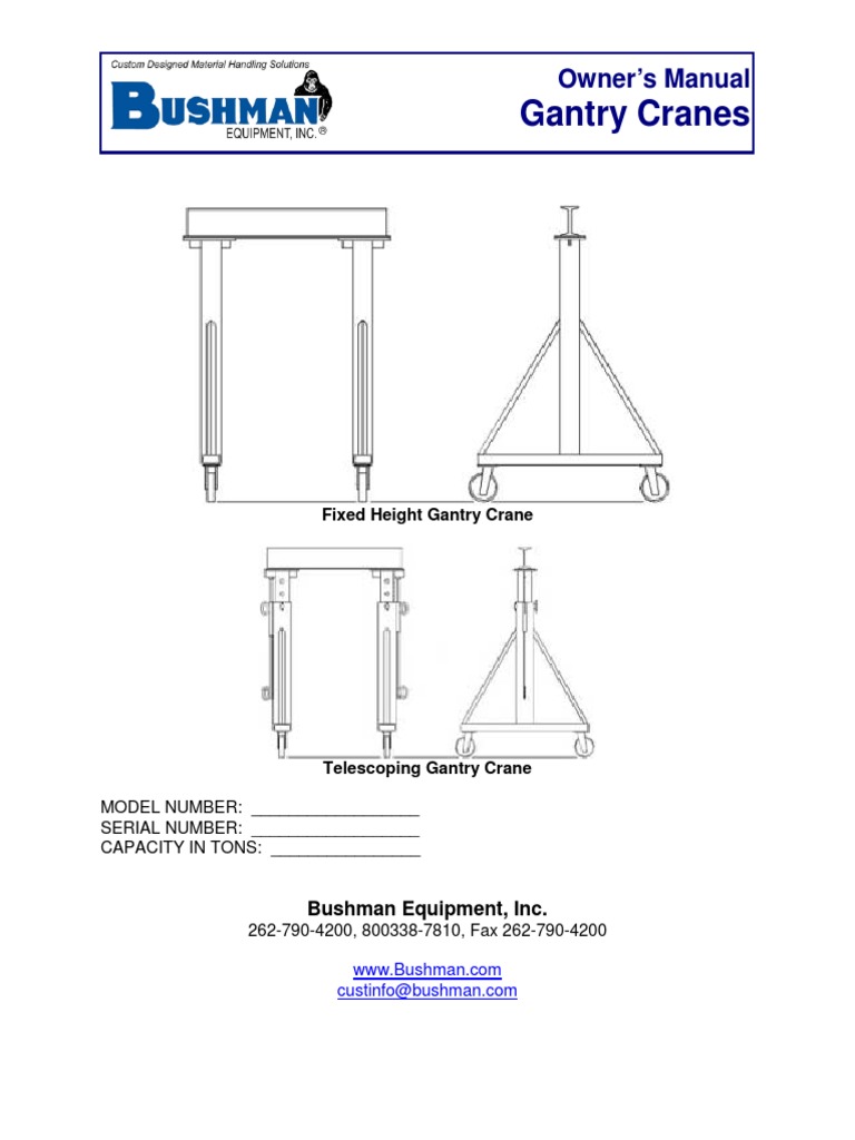 Gantry Crane Manual PDF Crane (Machine) Equipment