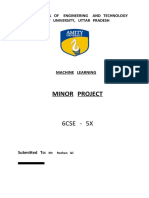 Minor Project: 6cse - 5X