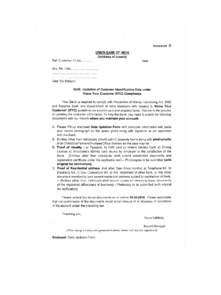 Kyc Updation Form PDF