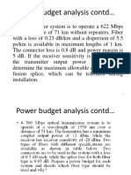 Power Budget Analysis Contd