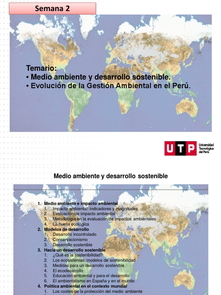 Semana 2, El Medio Ambiente y El Desarrollo Sostenible | PDF ...