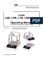 Luna Lab, LPB, LTB, LBB Series Operating Manual: Adam Equipment