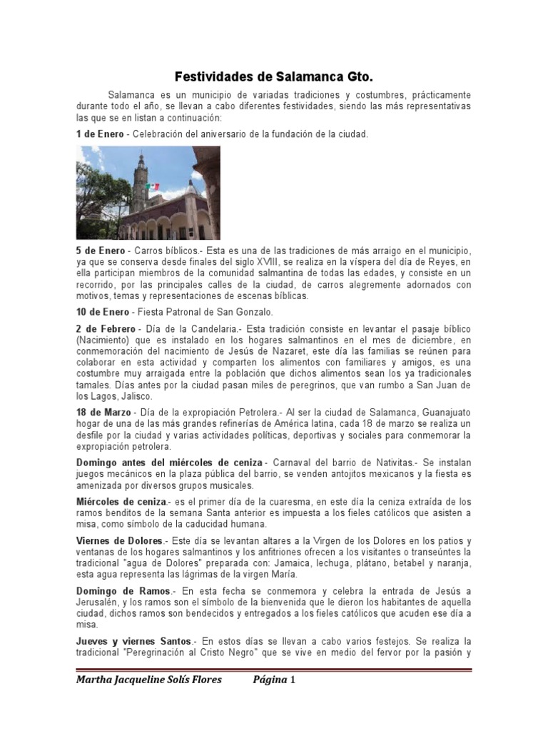 Festividades de Salamanca Gto | PDF | Fiestas cristianas y días santos ...