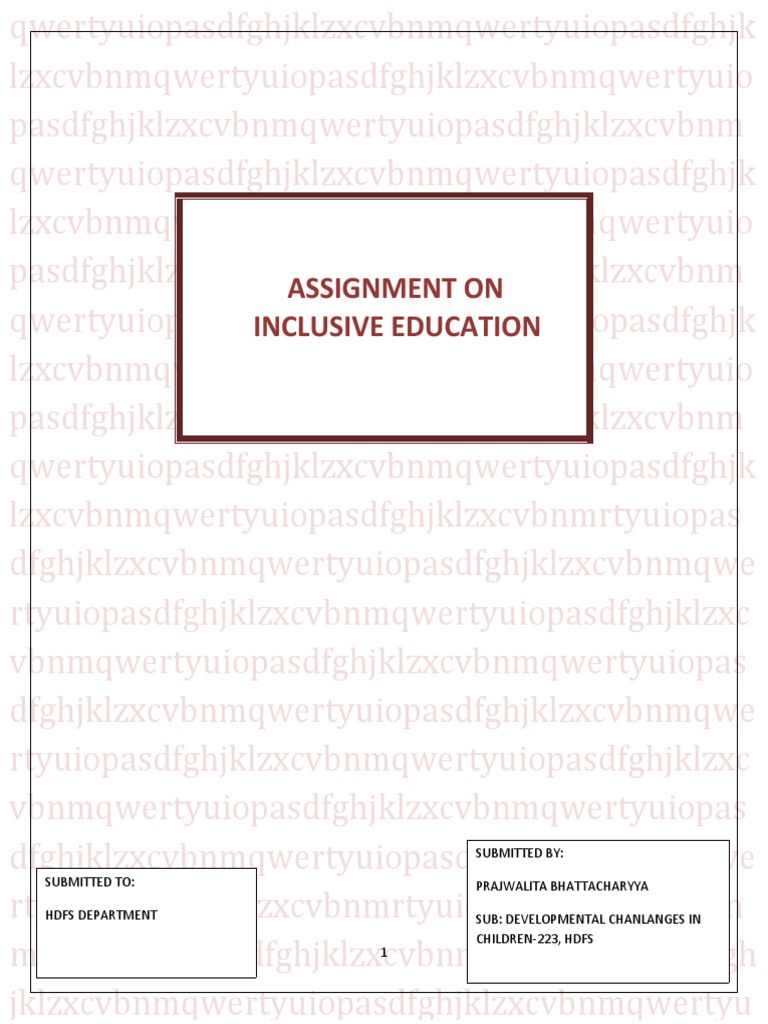 inclusive education assignment pdf