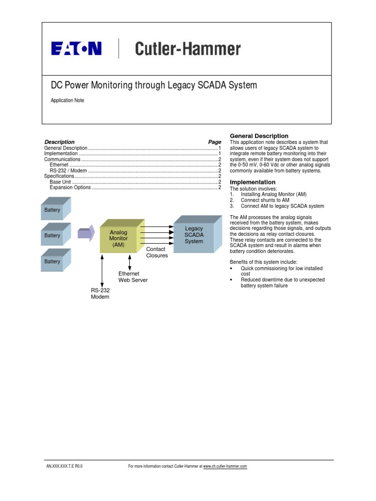 Legacy SCADA DC Power Monitoring Solution | PDF | Scada | Modem