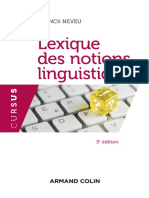 Franck Neveu -Lexique Des Notions Linguistiques - Indigo