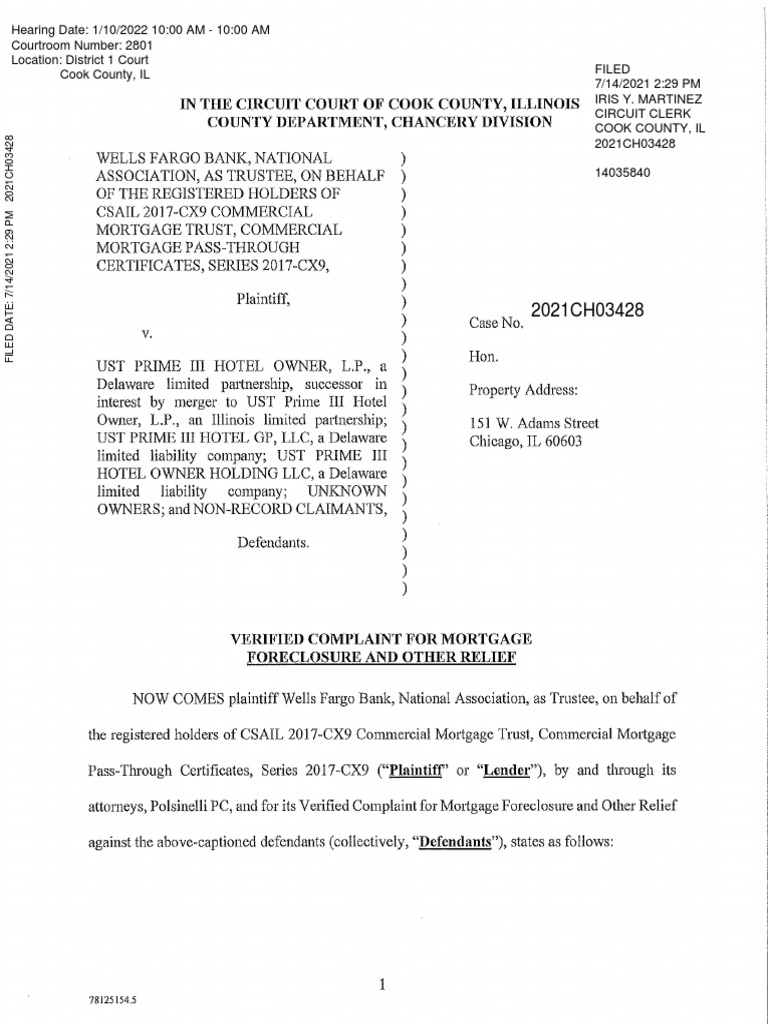 Foreclosure Complaint | PDF | Land Lot | Loans