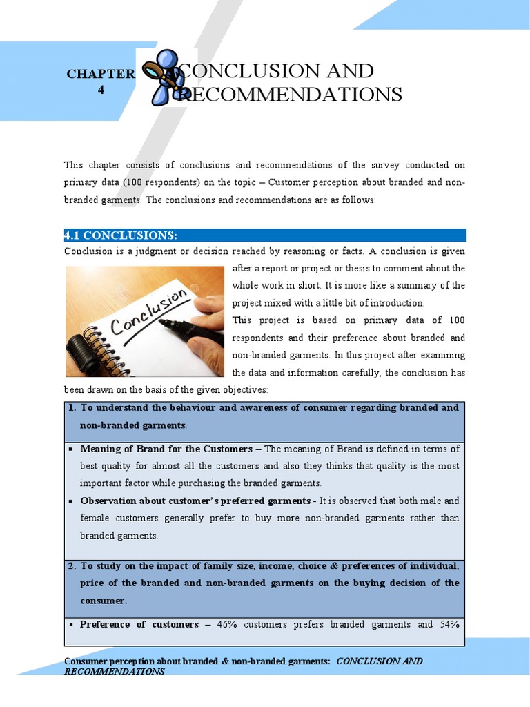 Conclusion and Recommendations: 4.1 Conclusions | PDF | Brand ...