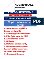 1100+ Current Affairs With Picture Hindi and English Jan-August 2019 PDF