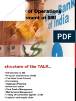 A Study of Operations Management at SBI: Group No. 11 A Guru - Murali - Pranshu - Satish - Vibhu