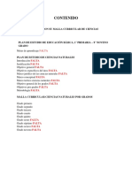 Plan de Estudio y Malla Curricular Ciencias Naturales