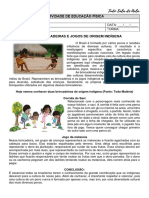 Atividade Educação Física - Jogos e Brincadeiras Indígenas