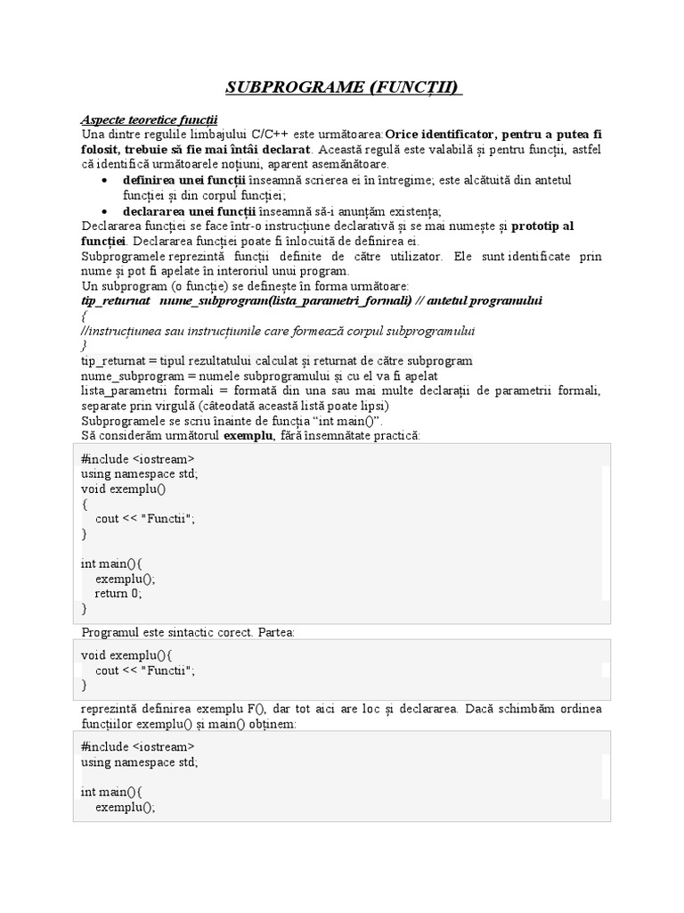 SUBPROGRAME | PDF