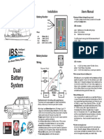 Dual Battery System: Installation Users Manual