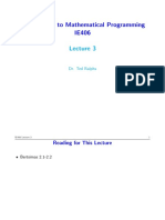 Introduction To Mathematical Programming IE406: Dr. Ted Ralphs