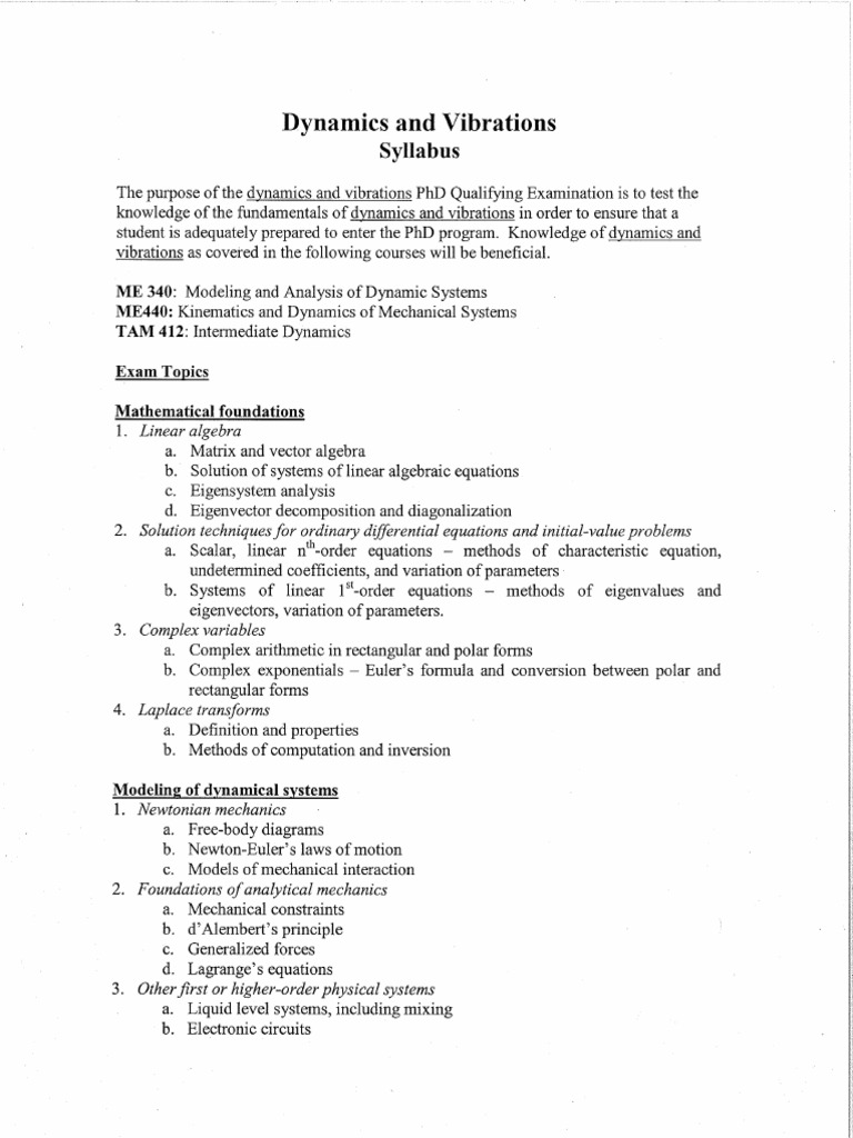 Dynamics and Vibrations PDF