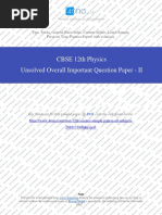 CBSE 12th Physics Unsolved Overall Important Question Paper - II