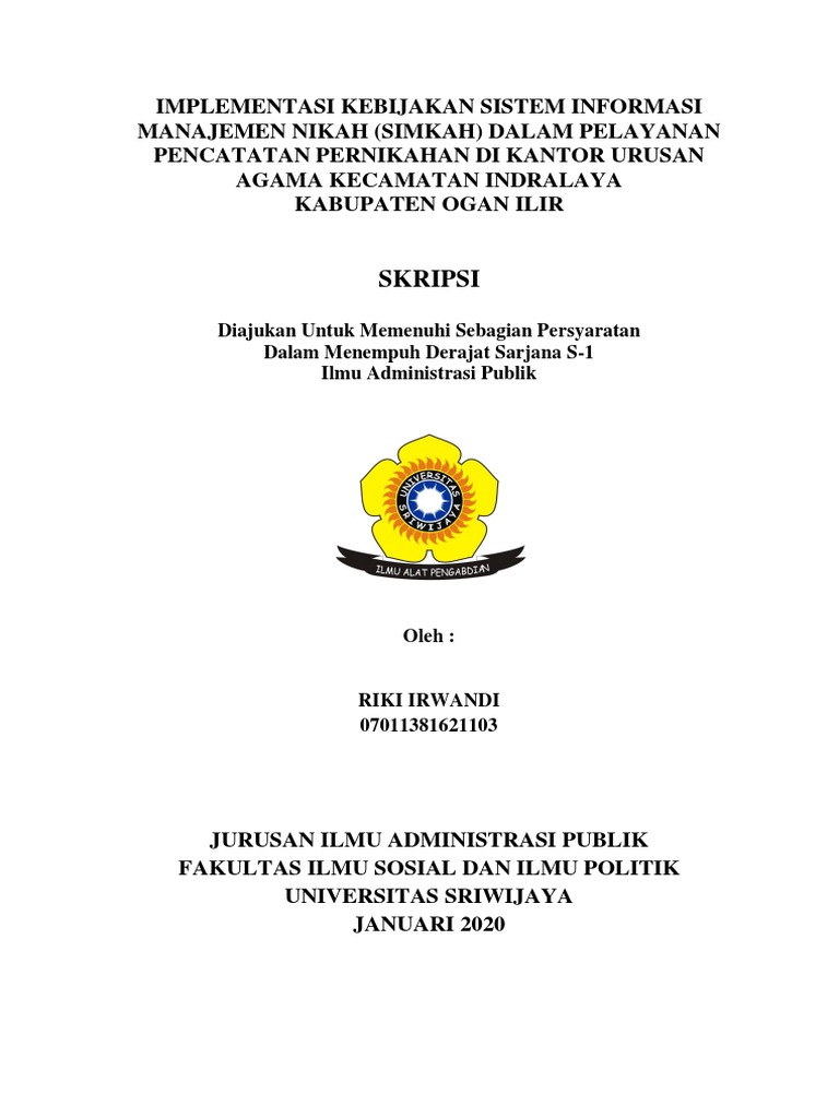 Implementasi SIMKAH di KUA Indralaya | PDF | Ilmu Sosial