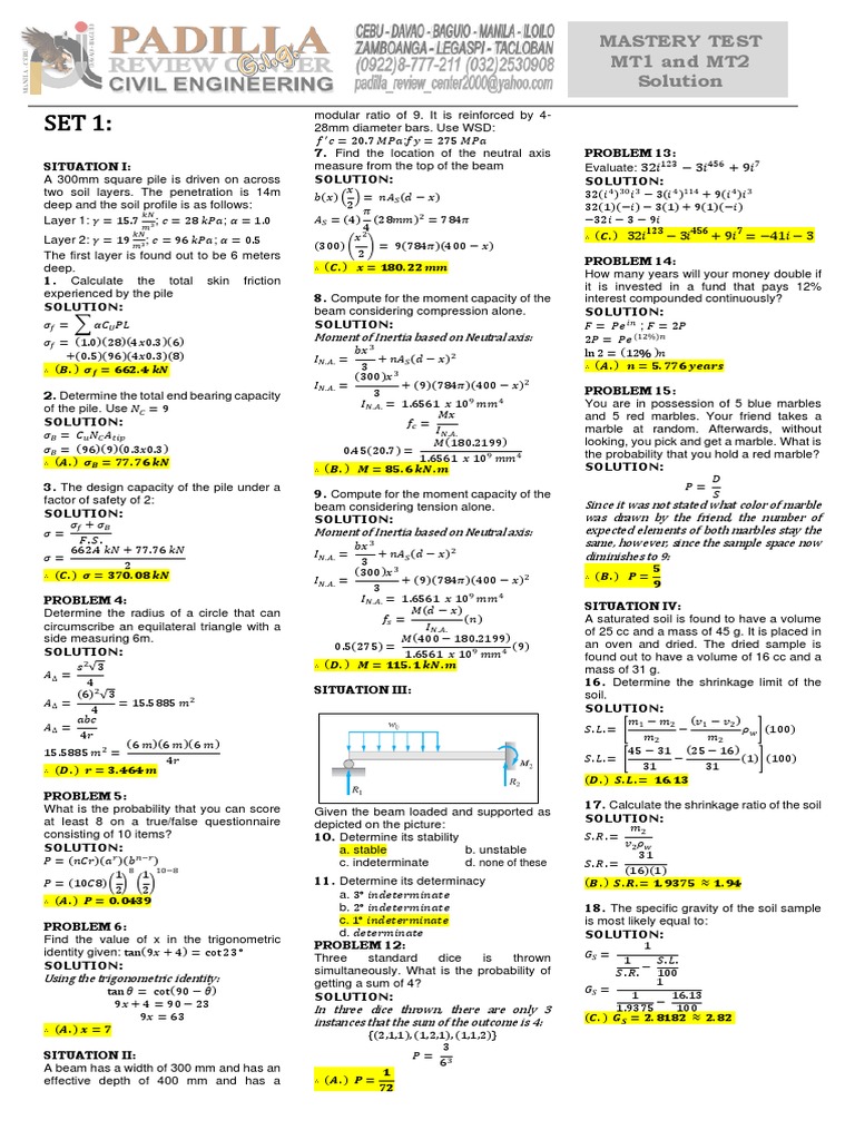 Mastery Test MT1 and MT2 Solution: None of These | PDF | Beam ...