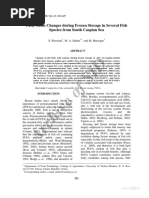 Archive of SID: Fatty Acids Changes During Frozen Storage in Several Fish Species From South Caspian Sea