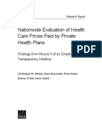 Nationwide Evaluation of Health Care Prices Paid by Private Health Plans