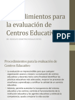 Procedimientos para La Evaluación de Centros Educativo