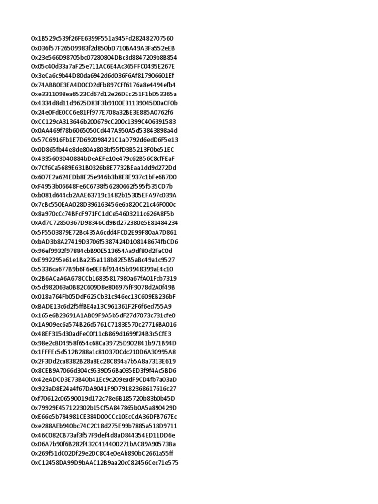 Ethereum Address List | PDF