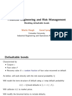 Financial Engineering and Risk Management: Modeling Defaultable Bonds