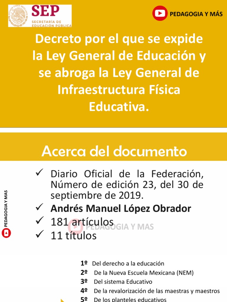 Resumen Completo de La Ley General de Educación | PDF | Educación de la ...
