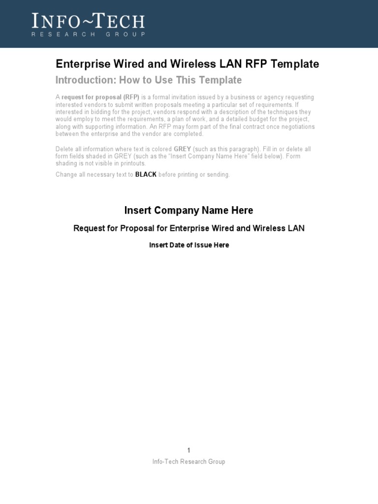 Enterprise LAN RFP Template Guide | PDF | Request For Proposal ...