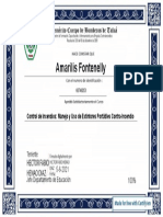 Certificate for Amarilis Fontenelly for _