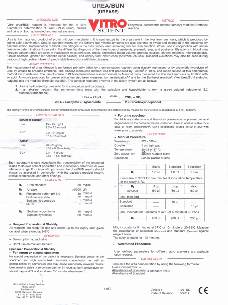 Urea (Vitro) | PDF | Urea | Kidney
