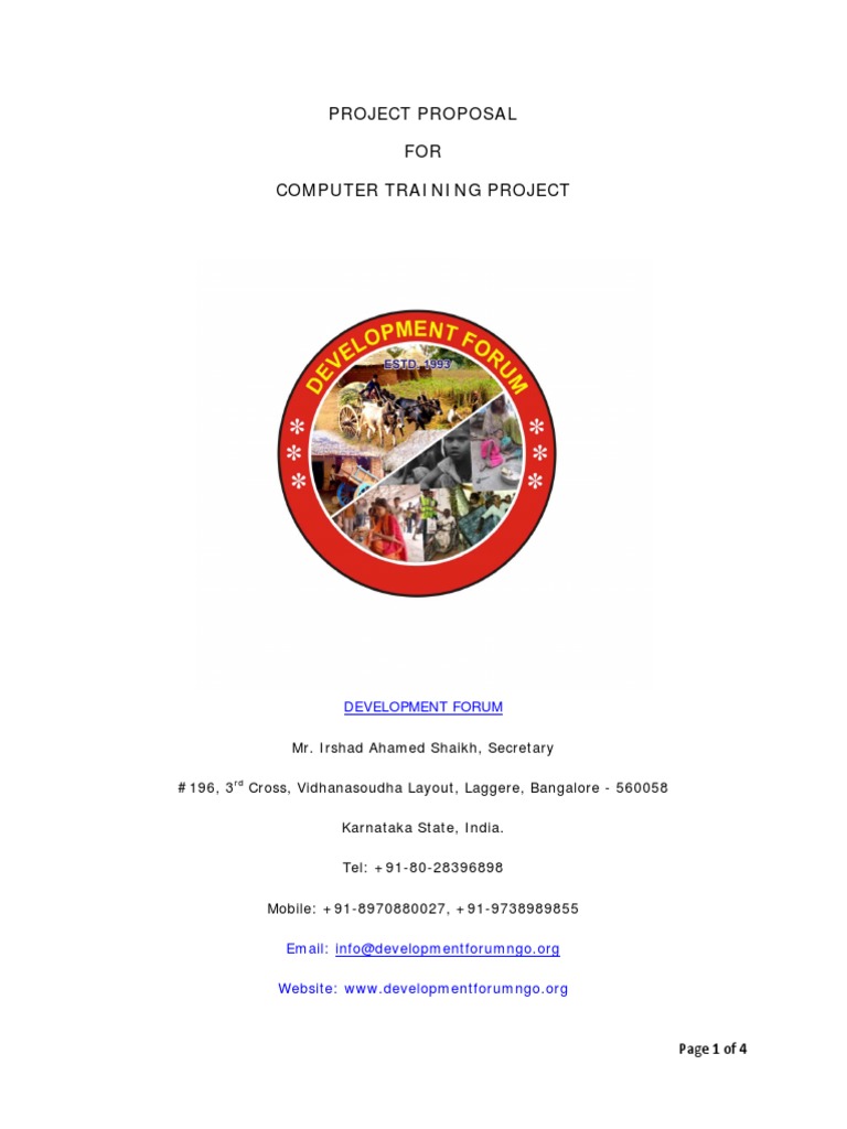 Computer Training Project Proposal | PDF | Literacy | Computing And ...