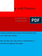 Writing With Sources: by Saleem Khan 23 March 2016