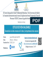 Invitación a Webinar Estilos de Vida Saludable SESAL-CICESCT