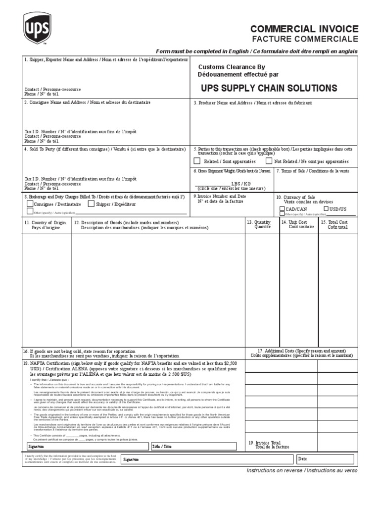 Ups Invoice Template Ups Invoice Template
