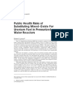 Public Health Risks of Substituting Mixed-Oxide For Uranium Fuel in Pressurized-Water Reactors