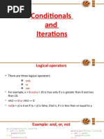 Conditionals and Iterations